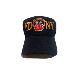 MEN'S Vintage FDNY NEW YORK CITY FIRE DEPARTMENT EMBROIDERED ADJUSTABLE CAP HAT